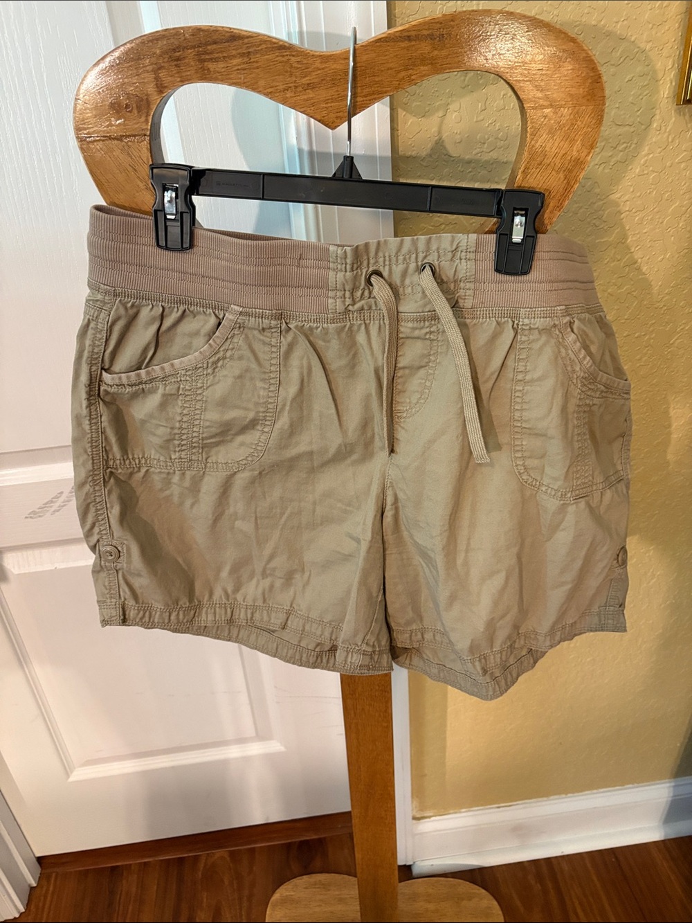 Khaki Drawstring Casual Shorts XL